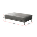 Faux Leather Upholstered Cocktail Ottoman In Antique Grey Finish Gray Solid Contemporary Rectangle Pu Leather
