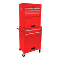 High Capacity Rolling Tool Chest With Wheels And Drawers, 6 Drawer Tool Storage Cabinet Red Red Steel