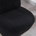 Modern Velvet Swivel Accent Chair, Swivel Barrel Chair With Gold Finish Stainless Steel Base Black Polyester