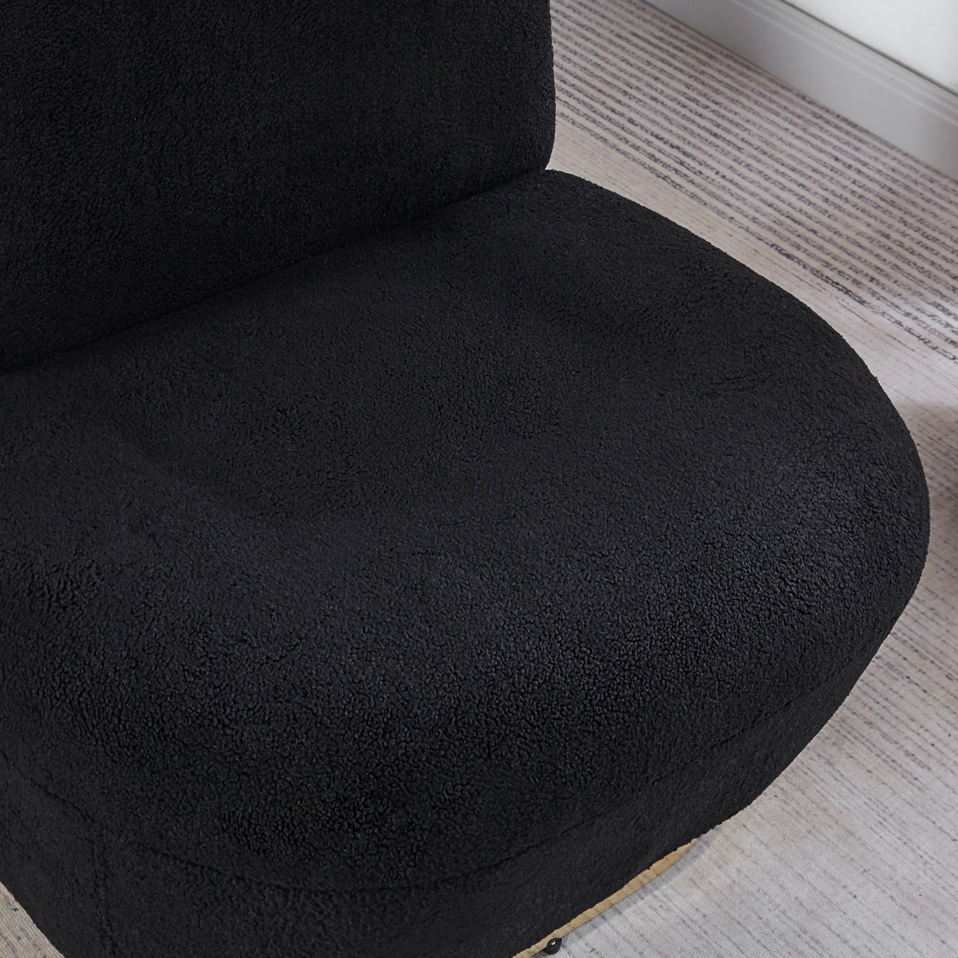 Modern Velvet Swivel Accent Chair, Swivel Barrel Chair With Gold Finish Stainless Steel Base Black Polyester