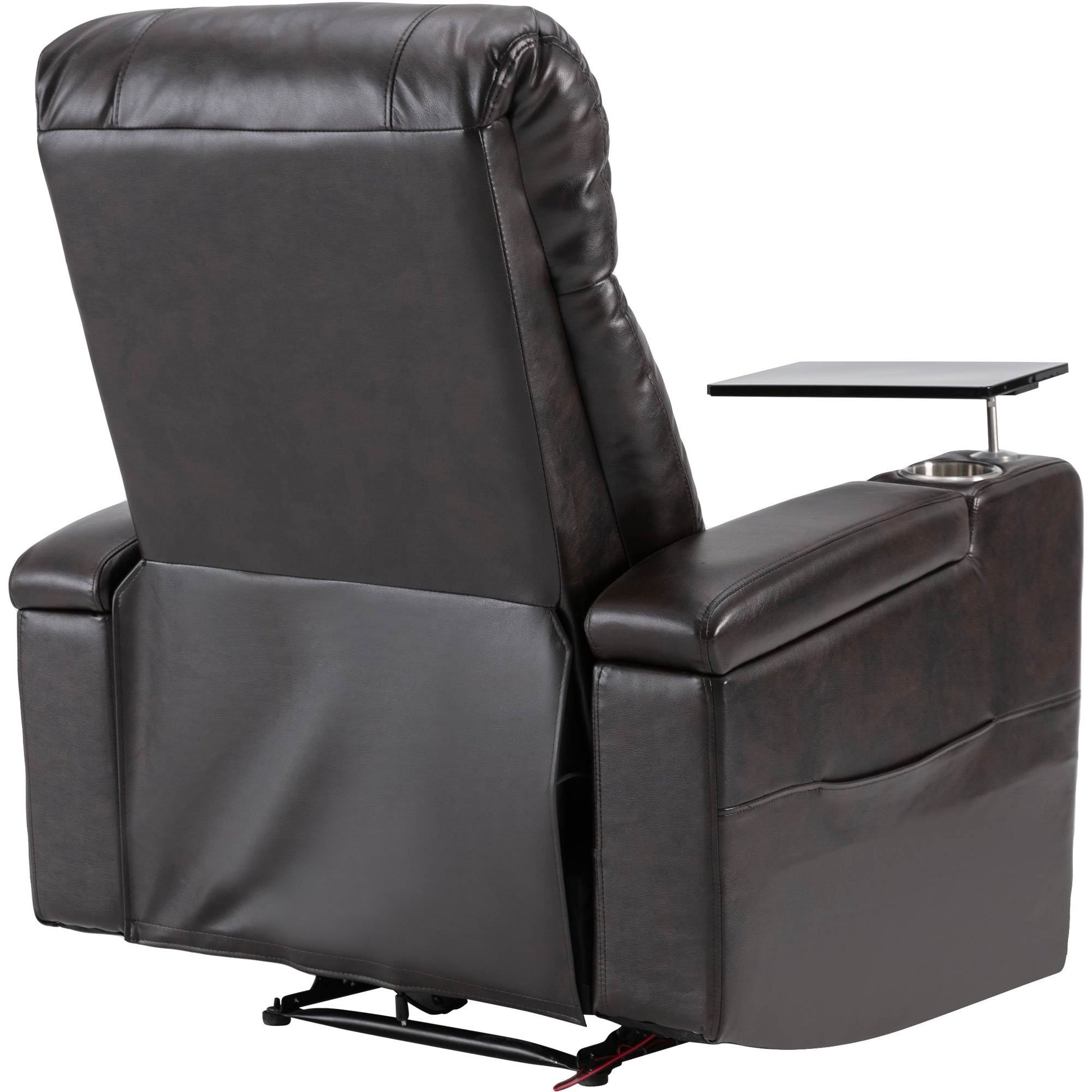 Premium Power Recliner With Storage Arms, Cupholders, Swivel Tray Table And Cell Phone Stand,Brown Old Sku:Sg000450Aaa Brown Foam Pu