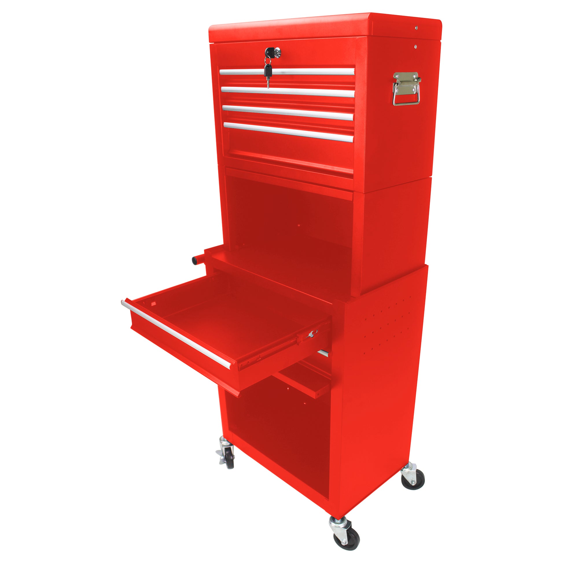 High Capacity Rolling Tool Chest With Wheels And Drawers, 6 Drawer Tool Storage Cabinet Red Red Steel