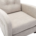 High Back Rocking Chair Nursery Chair .Comfortable Rocker Fabric Padded Seat .Modern High Back Armchair Light Gray Polyester