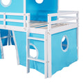 Twin Size Loft Bed With Slide Blue Tent And Tower Blue Twin Blue Solid Wood