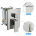 Shower System With Adjustable Slide Bar,10 Inch Wall Mounted Square Shower System With Rough In Valve, Brushed Nickel Brushed Nickel Stainless Steel