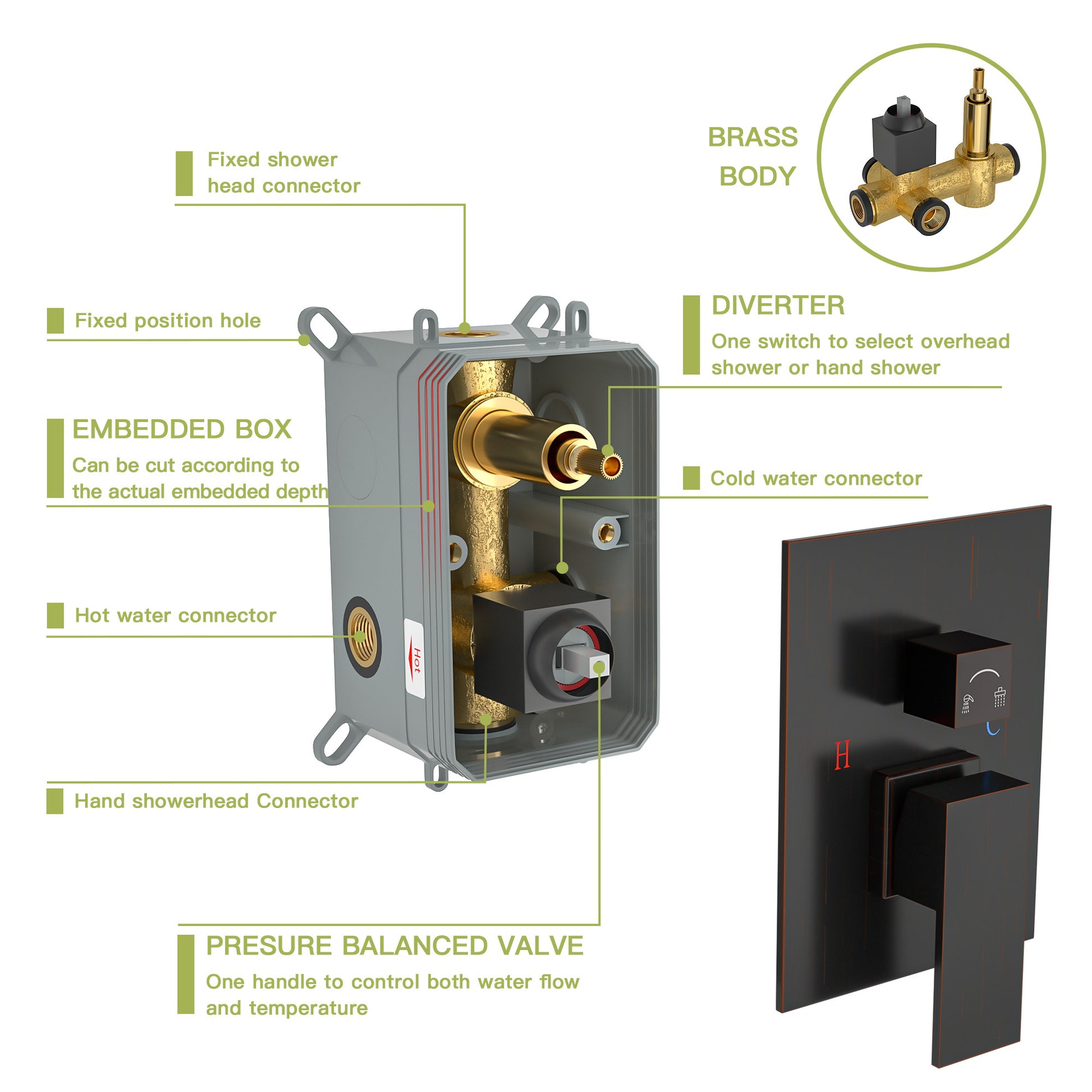 Shower System With Adjustable Slide Bar,16 Inch Ceiling Mounted Square Shower System With Rough In Valve, Oil Rubber Bronze Oil Rubbed Bronze Stainless Steel