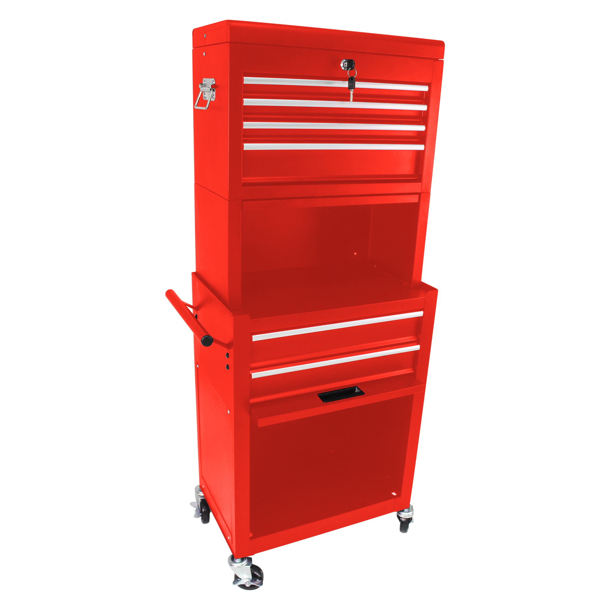 High Capacity Rolling Tool Chest With Wheels And Drawers, 6 Drawer Tool Storage Cabinet Red Red Steel