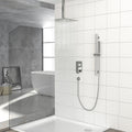 Shower System With Adjustable Slide Bar,16 Inch Ceiling Mounted Square Shower System With Rough In Valve, Brushed Nickel Brushed Nickel Stainless Steel