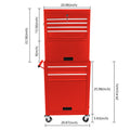 High Capacity Rolling Tool Chest With Wheels And Drawers, 6 Drawer Tool Storage Cabinet Red Red Steel