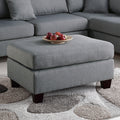 Polyfiber Reversible Sectional Sofa With Ottoman In Grey Gray Polyester L Shaped Polyester