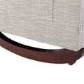 High Back Rocking Chair Nursery Chair .Comfortable Rocker Fabric Padded Seat .Modern High Back Armchair Light Gray Polyester
