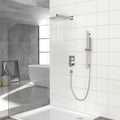 Shower System With Adjustable Slide Bar,12 Inch Wall Mounted Square Shower System With Rough In Valve, Brushed Nickel Brushed Nickel Stainless Steel