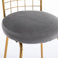 Bar Stool Set Of 2, Luxury Velvet High Bar Stool With Metal Legs And Soft Back, Pub Stool Chairs Armless Modern Kitchen High Dining Chairs With Metal Legs, Grey Gray Velvet