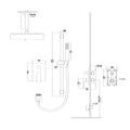 Shower System With Adjustable Slide Bar,16 Inch Ceiling Mounted Square Shower System With Rough In Valve, Brushed Nickel Brushed Nickel Stainless Steel
