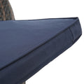 Kd Rattan Round Lounge With Canopy Bali Canopy Bed Outdoor, Wicker Outdoor Sofa Bed With Lift Coffee Table Navy Blue Cotton Steel