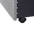 Queen Size Storage Bed Linen Upholstered Platform Bed With 3 Drawers Gray Gray Upholstered