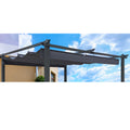 Replacement Canopy Top Fabric For 10X10 Ft Outdoor Patio Retractable Pergola Sunshelter Pergola Canopy Gray Polyester