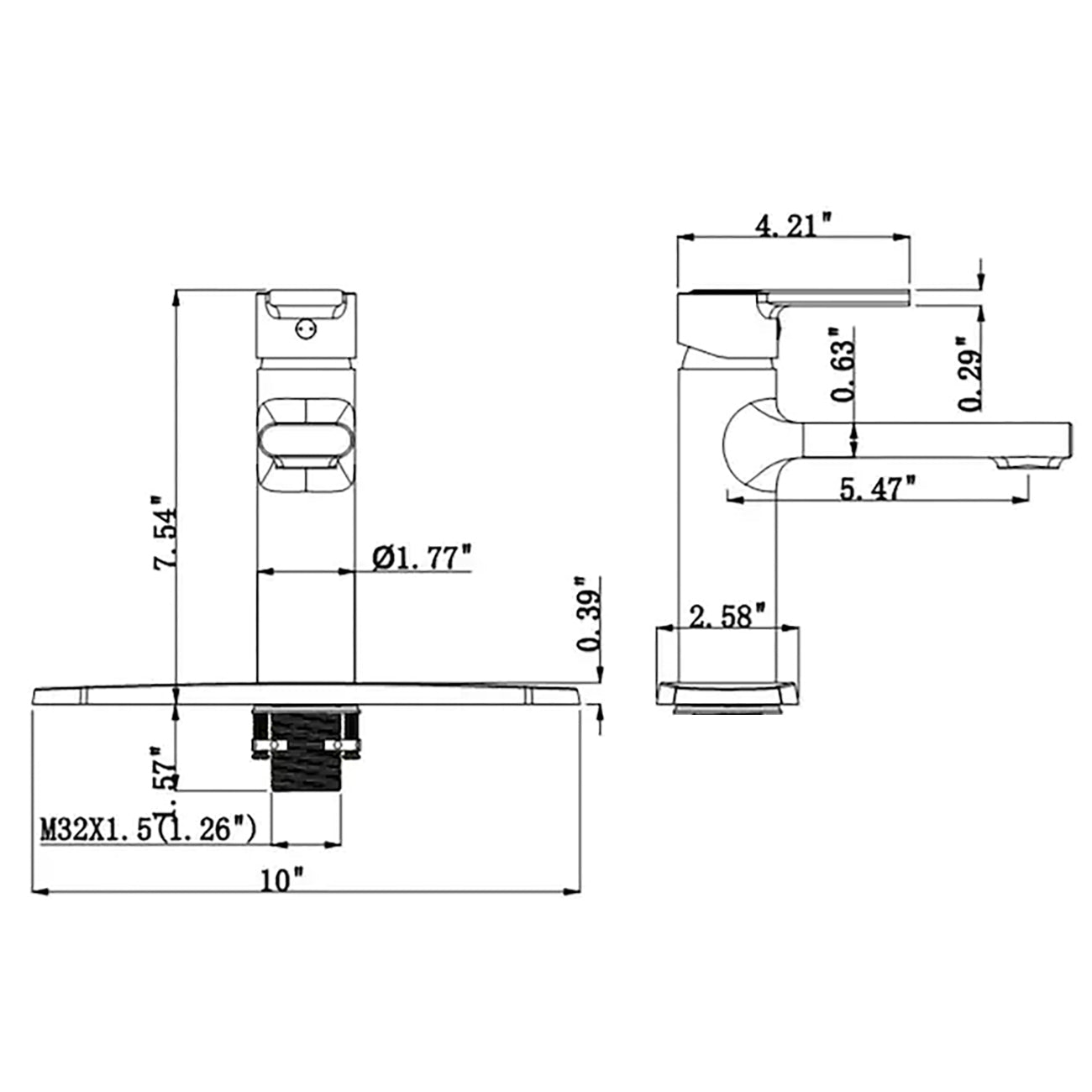 Matte Black Single Hole Bathroom Faucet With Deck Plate Matte Black Brass