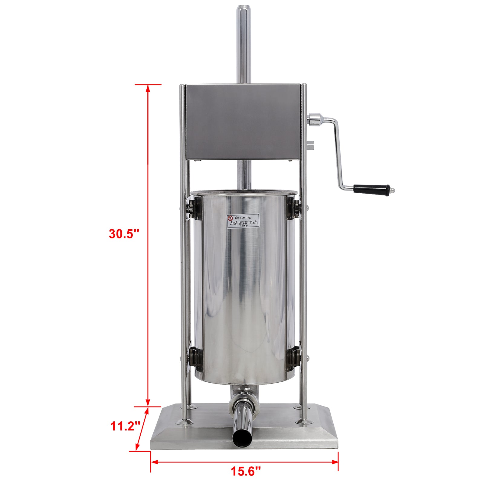 Stainless Steel Commercial Sausage Stuffer,Dual Speed Vertical Sausage Maker 32Lb 15L, Meat Filler With 4 Stuffing Tubes Silver Stainless Steel