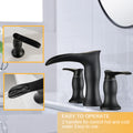 Matte Black 8 Inch Waterfall Bathroom Sink Faucet With Hoses Matte Black Brass