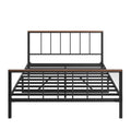 Metal Platform Bed Frame With Headboard And Footboard,Sturdy Metal Frame, No Box Spring Needed Full Full Black Metal