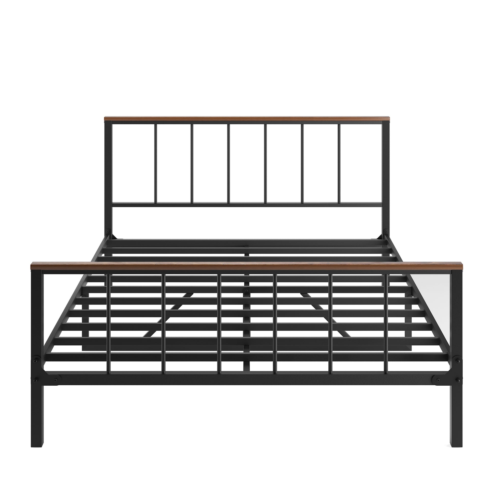 Metal Platform Bed Frame With Headboard And Footboard,Sturdy Metal Frame, No Box Spring Needed Full Full Black Metal