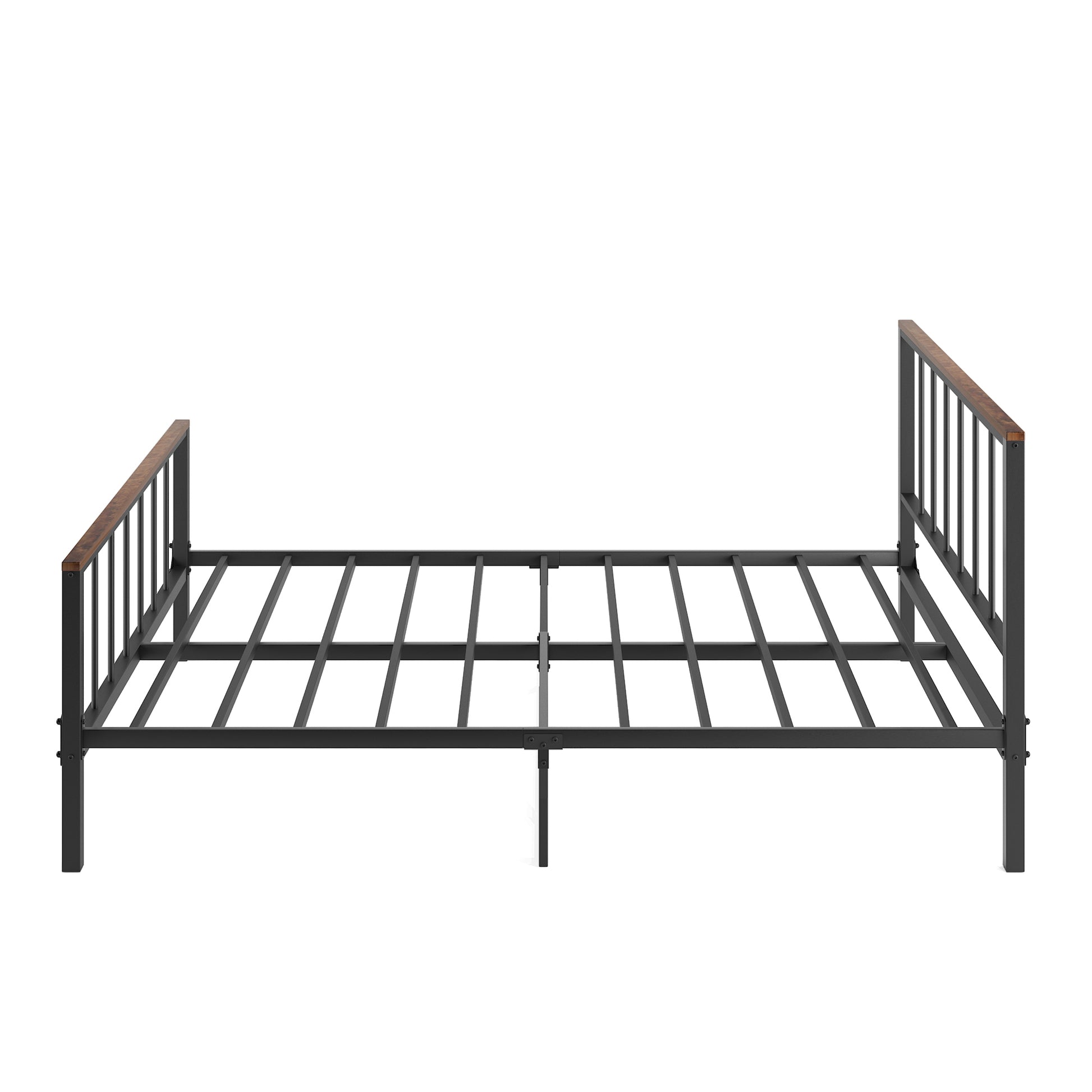 Metal Platform Bed Frame With Headboard And Footboard,Sturdy Metal Frame,No Box Spring Needed Queen Queen Black Metal