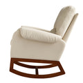 Modern Comfortable Velvet Rocking Chair For Living Room & Reading Room Beige Color Arm Pad Solid Beige Primary Living Space Foam Spot Clean Rocking Chairs Solid Back Foam Velvet