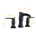 Matte Black 8 Inch Waterfall Bathroom Sink Faucet With Hoses Matte Black Brass