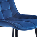 Dining Chair 2Pcs Blue Modern Style Technology Suitable For Restaurants, Cafes, Taverns, Offices, Living Rooms, Reception Rooms.Simple Structure, Easy Installation. Blue Polyester Velvet