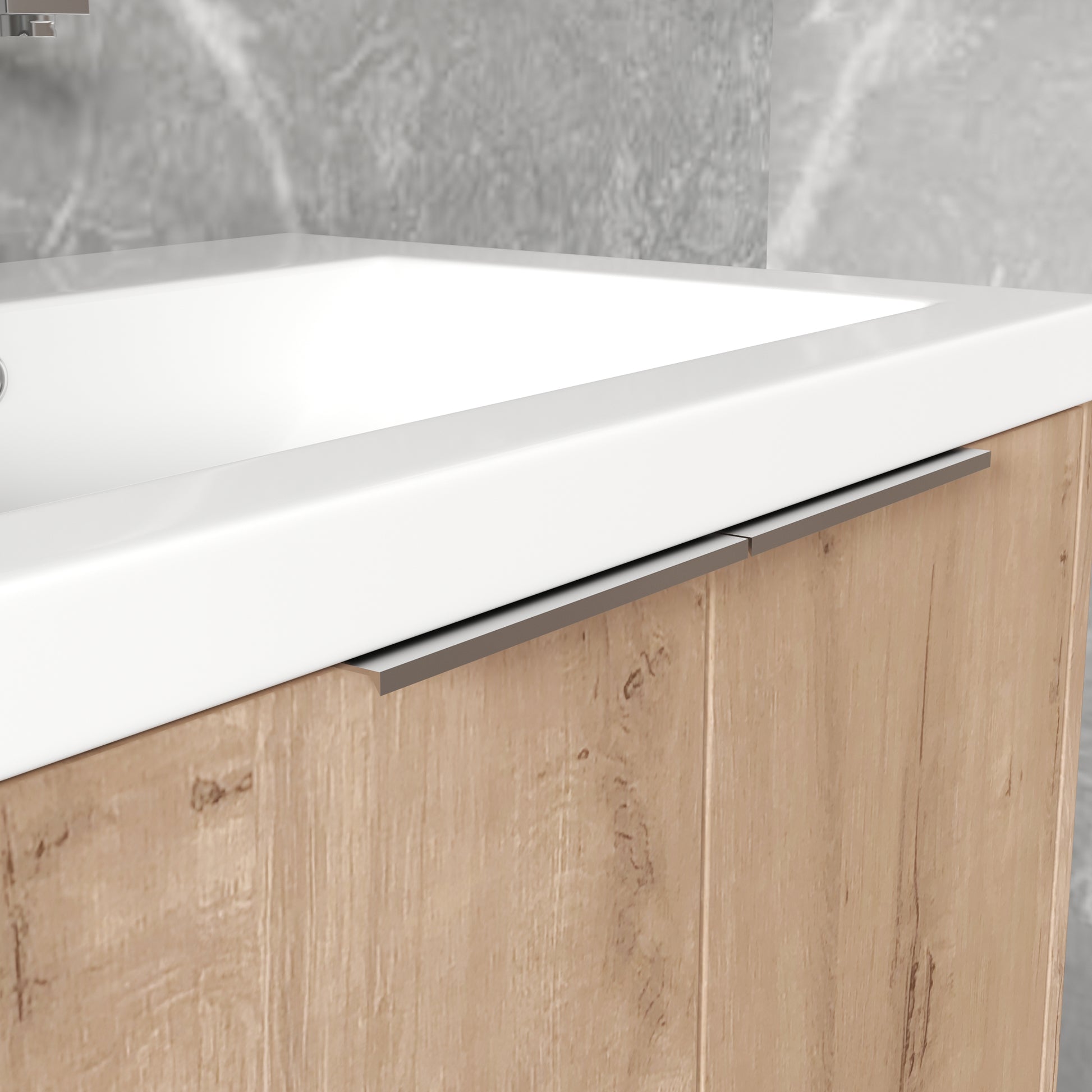 42" Wall Mounted Bathroom Vanity With Sink And Side Cabinet, Soft Close Doors,00112Imo 0630Imo 0612Gwh Combination Cabinet Kd Packing Imitative Oak Bathroom Modern Plywood Plywood