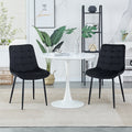 Dining Chair 2Pcs Black Modern Style Technology Suitable For Restaurants, Cafes, Taverns, Offices, Living Rooms, Reception Rooms.Simple Structure, Easy Installation. Black Velvet