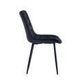 Dining Chair 2Pcs Black Modern Style Technology Suitable For Restaurants, Cafes, Taverns, Offices, Living Rooms, Reception Rooms.Simple Structure, Easy Installation. Black Velvet