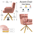 Pink Velvet Contemporary High Back Upholstered Swivel Accent Chair Pink Office Modern Foam Velvet