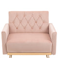 Coolmore Velvet Armchair Single Sofa Modern Tufted Upholstered Side Reading Chairs With Arm And Gold Metal Leg For Living Room Bedroom Pink Pink Foam Velvet