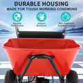 Wheelbarrow Utility Cart Electric Powered 24V Dc 180W Agm Battery 330Lbs 150Kgs Max Capacity Barrel Dump Material Debris Hauler Red Steel