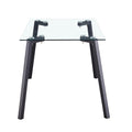 Modern Minimalist Rectangular Glass Dining Table For 4 6 With 0.31