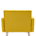 Coolmore Velvet Armchair Single Sofa Modern Tufted Upholstered Side Reading Chairs With Arm And Gold Metal Leg For Living Room Bedroom Mustard Mustard Foam Velvet