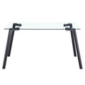 Modern Minimalist Rectangular Glass Dining Table For 4 6 With 0.31