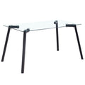 Modern Minimalist Rectangular Glass Dining Table For 4 6 With 0.31