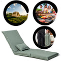 Foldable Portable Chair For Outdoor Travel, Picnic, Bbq,Camping Folding Adults With Carry Bag,Portable Chair For Outdoor Travel, Fourteen Position Adjustable Recliner Light Green Cotton Metal