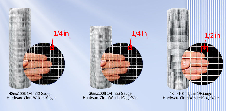 48Inx100Ft 1 2 In 19 Gauge Hardware Cloth Welded Cage Wire Chicken Fence Mesh Rolls Square Chicken Wire Netting Raised Garden Rabbit Fence Snake Fencing Rodent Animals Silver Iron