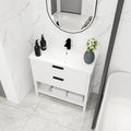 36 Inch Bathroom Vanity Plywood With 2 Drawers,36X18 2 White Bathroom Freestanding Plywood