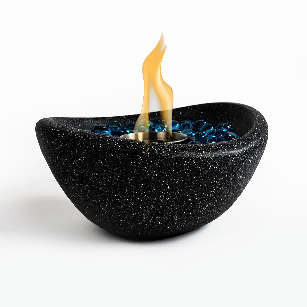 Tabletop Fire Pit Black, Outdoor & Indoor Fire Pit, Portable Concrete Fire Pit, Personal Ethanol Fireplace, Outdoor Table Top Fire Pit, Mini Fire Pit Smokeless Fire Bowl Black Concrete