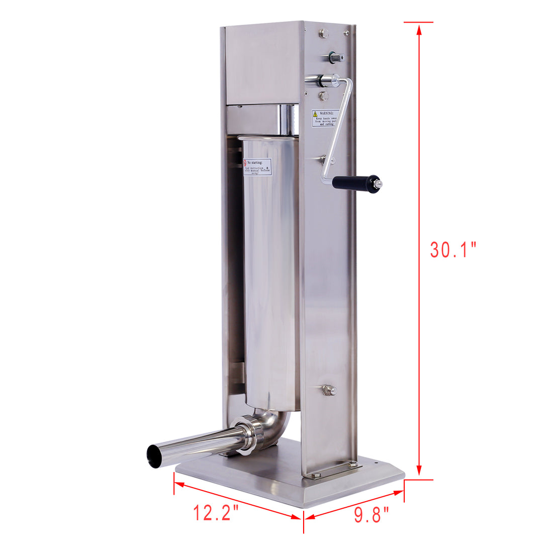Stainless Steel Commercial Sausage Stuffer,Dual Speed Vertical Sausage Maker 15Lb 7L, Meat Filler With 4 Stuffing Tubes Silver Stainless Steel