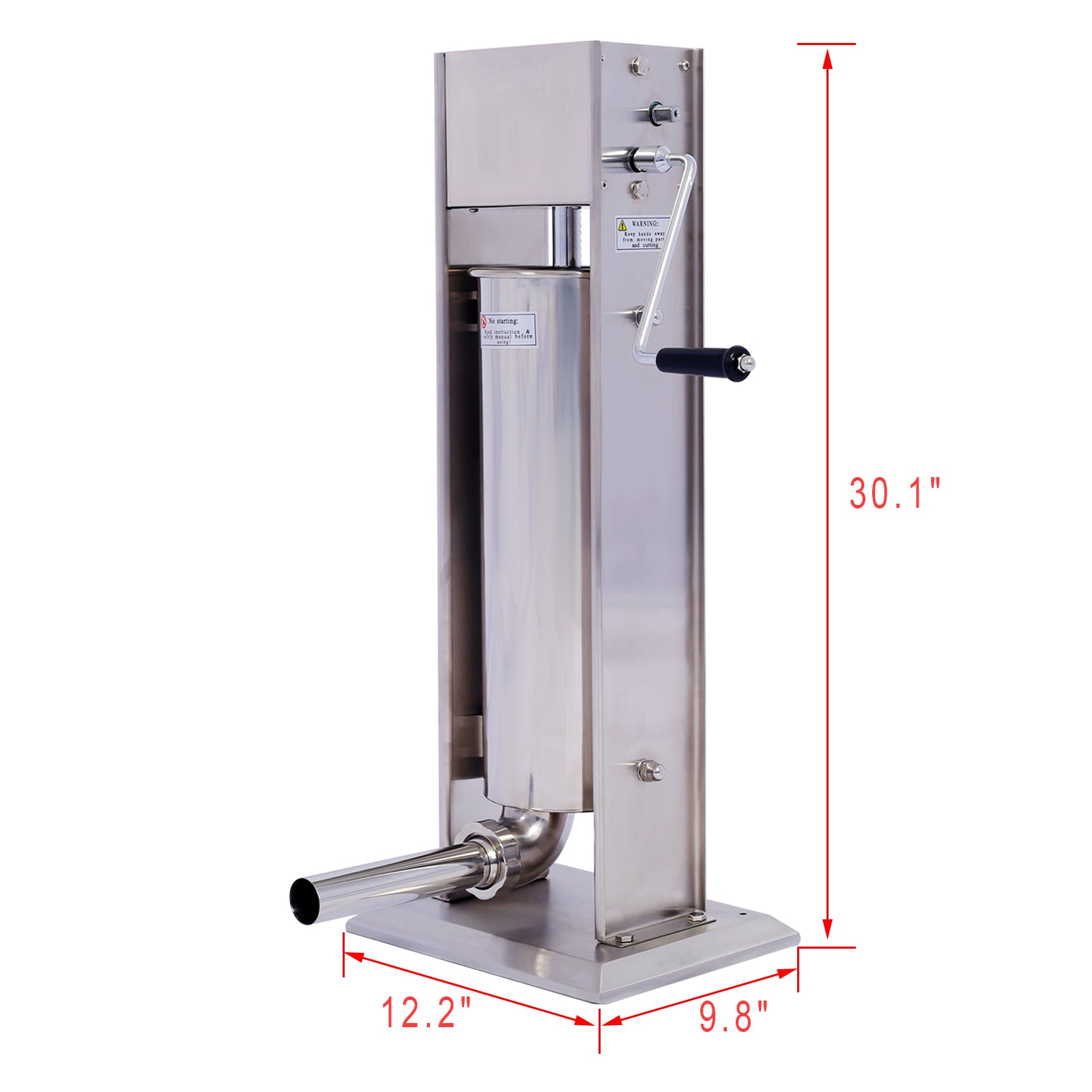 Stainless Steel Commercial Sausage Stuffer,Dual Speed Vertical Sausage Maker 15Lb 7L, Meat Filler With 4 Stuffing Tubes Silver Stainless Steel