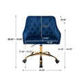 Coolmore Velvet Home Office Desk Chair, Modern Cute Computer Chair, Wheels Swivel Height Adjustable Swivel Task Chair For Home Office Navy Velvet Navy Foam Metal