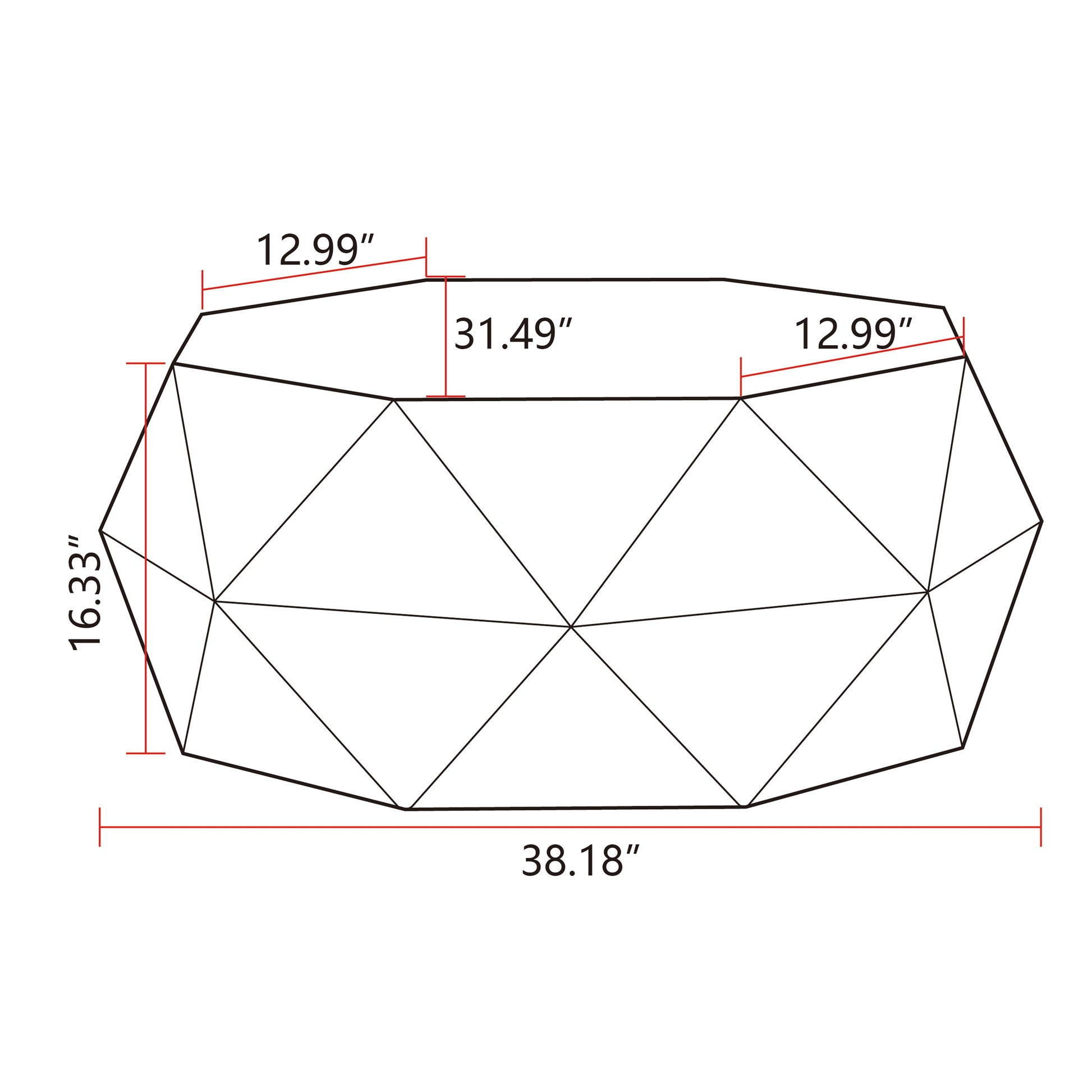 38"Three Dimensional Embossed Pattern Design American Retro Style Coffee Table Same Sku:W757136671 Natural Mdf