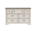 Florian Dresser In Gray Fabric & Antique White Finish Bd01651 Antique White Solid Wood Mdf