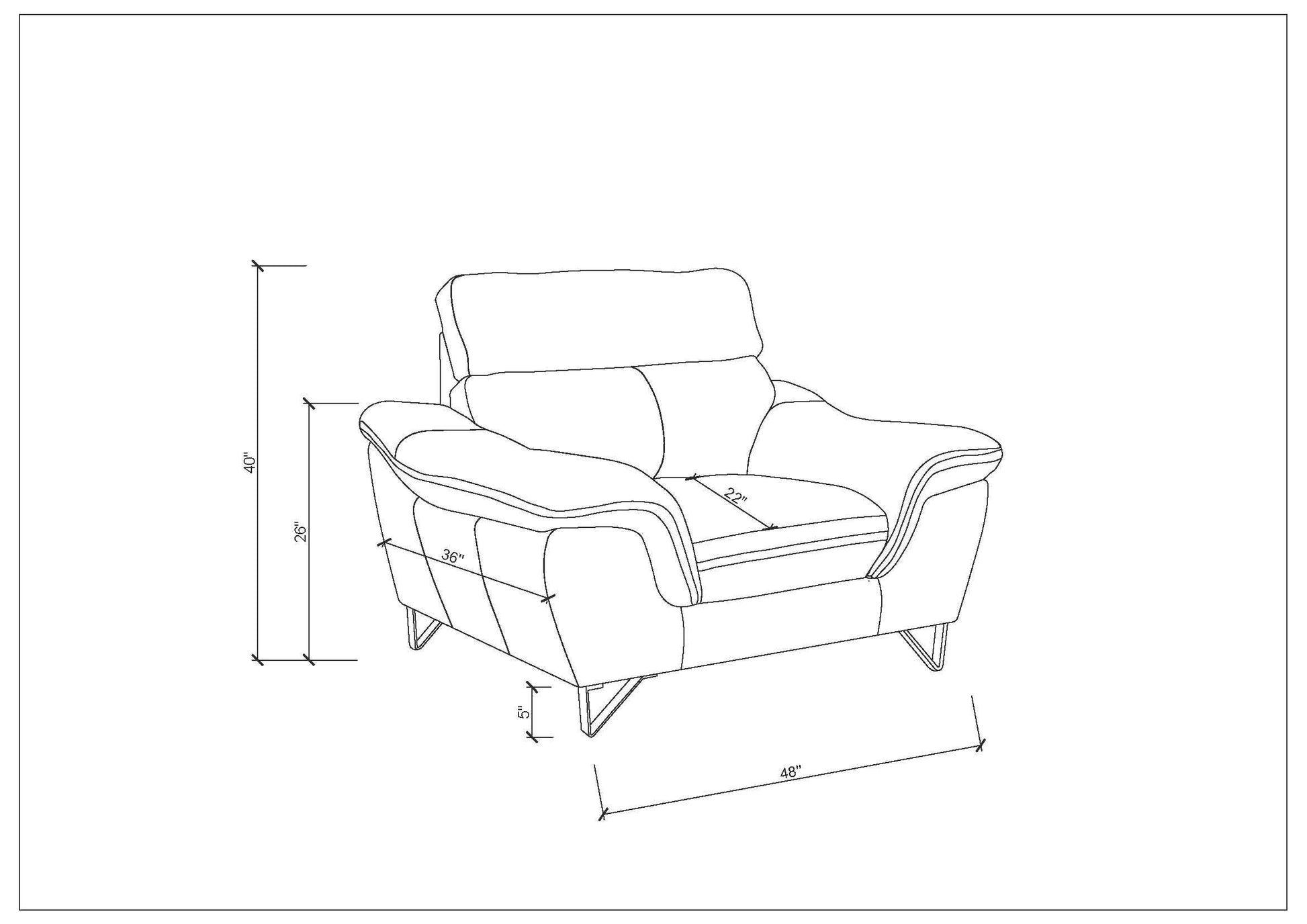 Genuine Leather Chair Brown Foam Leather